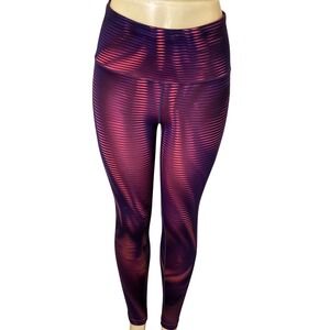 GapFit Womens Leggings Purple Pink Abstract Stripe Athleisure Size S